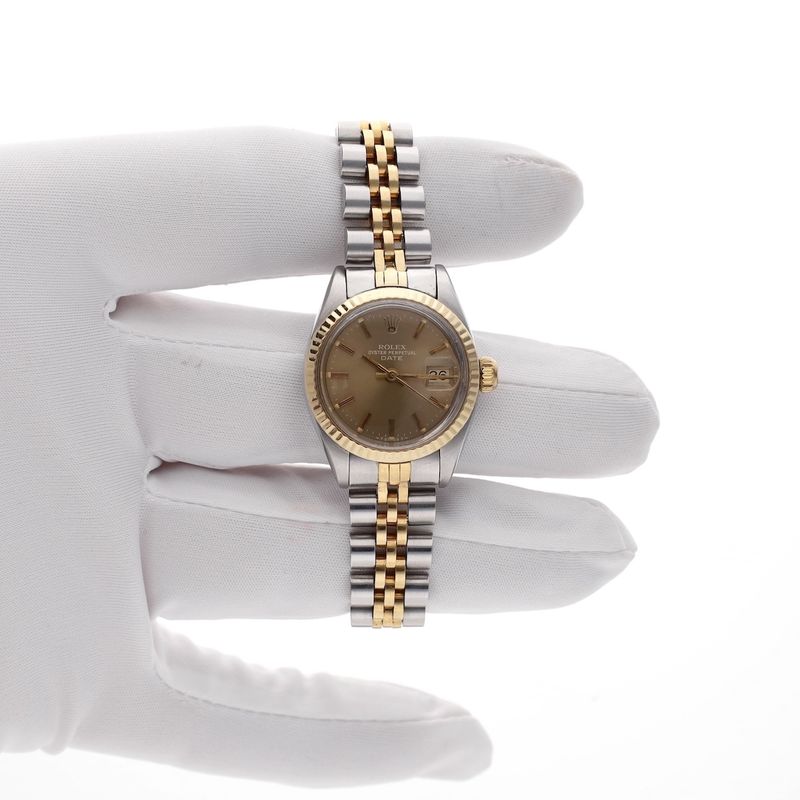 Image 14 of Rolex Oyster Perpetual Date 26mm 6917; Vintage 18k Gold/Steel Women's Watch