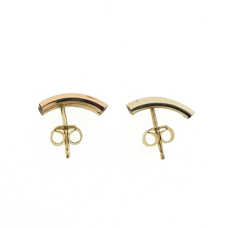 Image 5 of Tricolor gold stud earrings