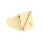 Image 3 of Vintage gold signet ring with diamond 0.05 ct.