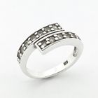 Image 1 of Silver double row ring with zirconia