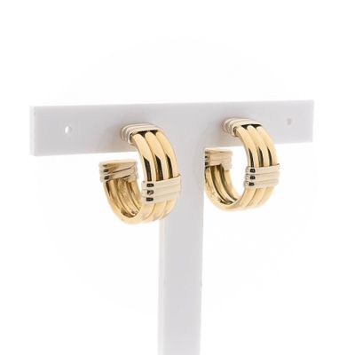 Two-tone gold earrings; Ø 19.7 mm Image 1 of Two-tone gold earrings; Ø 19.7 mm