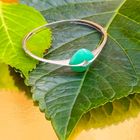 Image 2 of White gold bracelet with jade and diamond 0.035 ct.