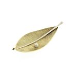 Image 3 of Two-tone gold brooch of a leaf with pearl