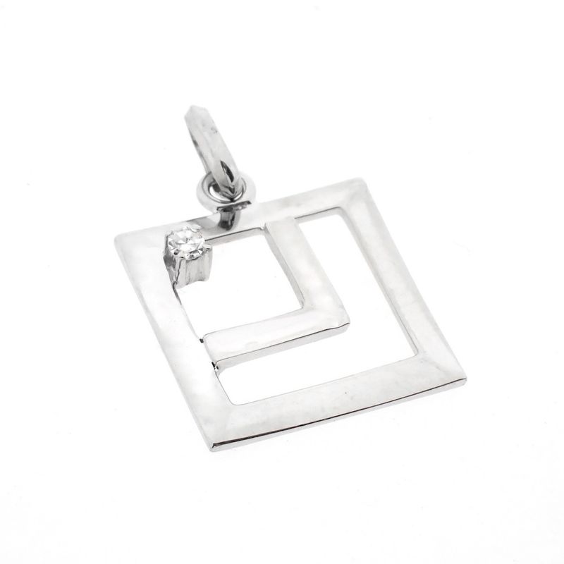 Image 3 of White gold pendant with diamond; 0.035 ct.