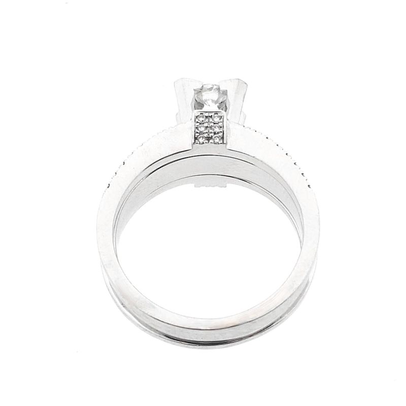 Image 9 of White gold ring with diamonds; Approx. 0.79 ct.
