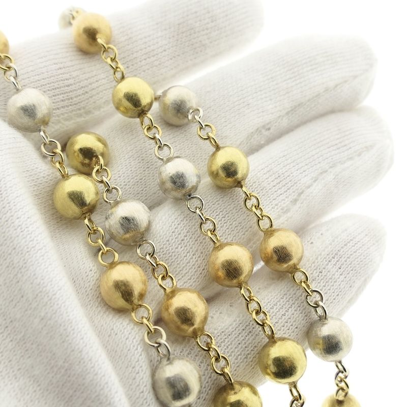 Image 7 of Tricolor gold ball chain; 72 cm
