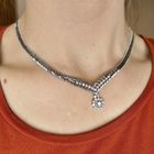 Image 12 of White gold necklace with diamonds 1.06 ct. | 43 mm