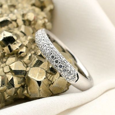 Image 2 of White Gold Pavé Ring with Zirconia