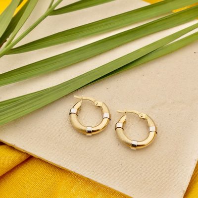 Image 2 of Bicolor Gold Earrings ; Ø 16.5