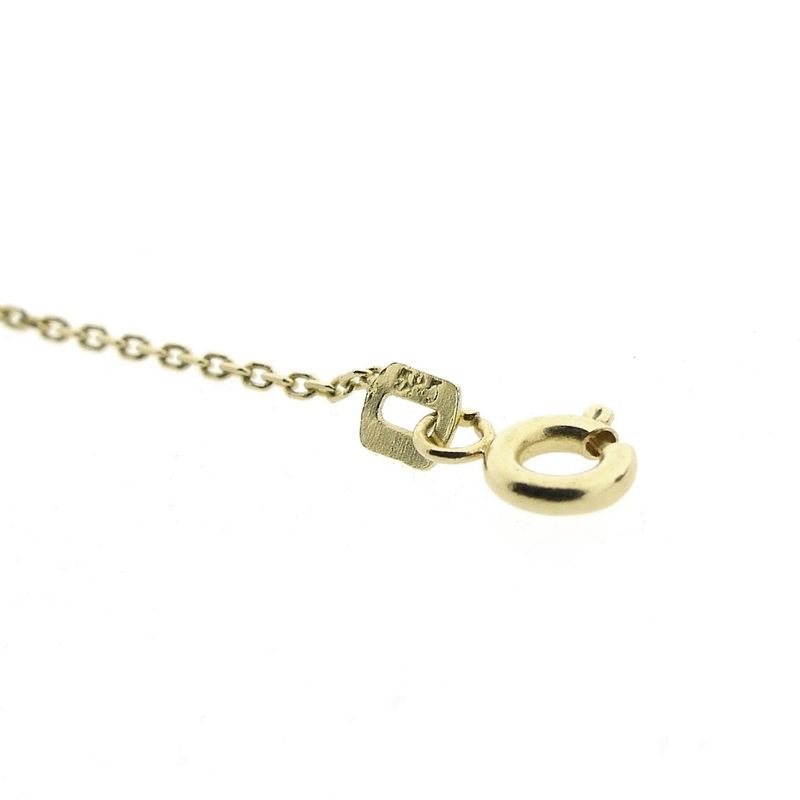Image 7 of Gold anchor link necklace with a fixed pendant; four-leaf clover | 41.5 cm