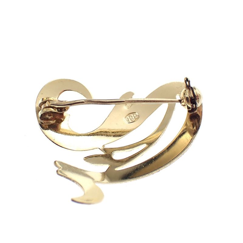 Image 5 of Vintage gold brooch; letter V