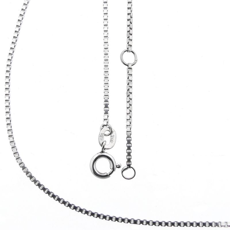 Image 1 of White gold Venetian link chain