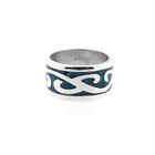 Image 5 of Bombarie silver ring with tribal and blue enamel