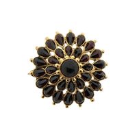 Gold brooch with garnet | Vintage
