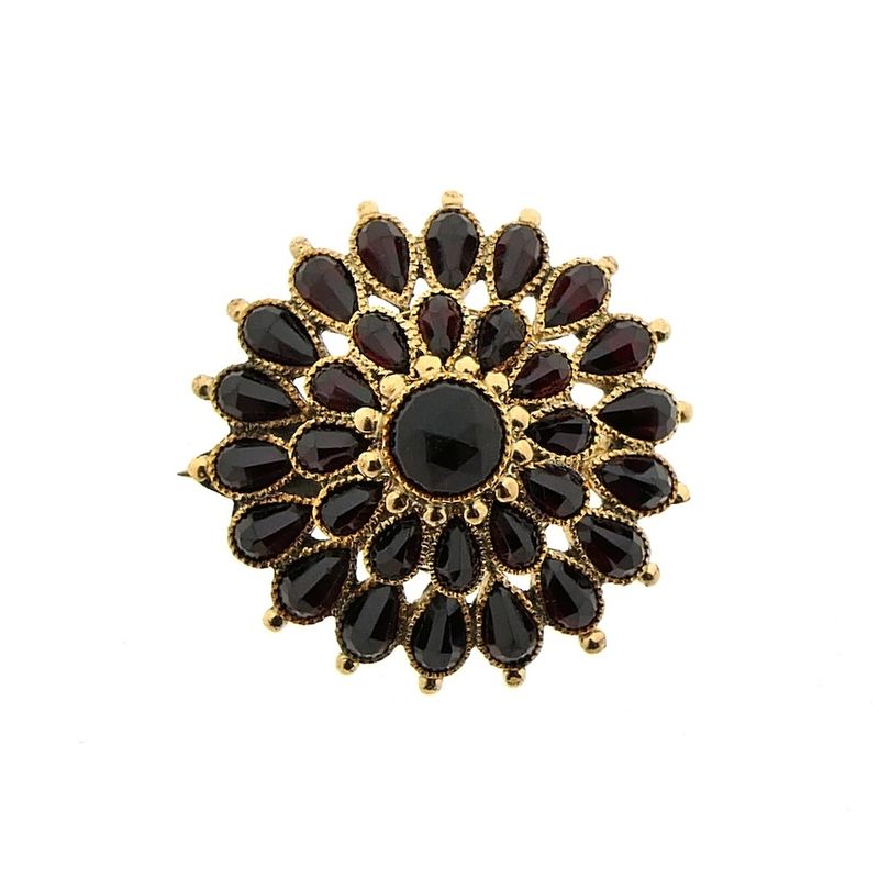 Image 1 of Gold brooch with garnet | Vintage