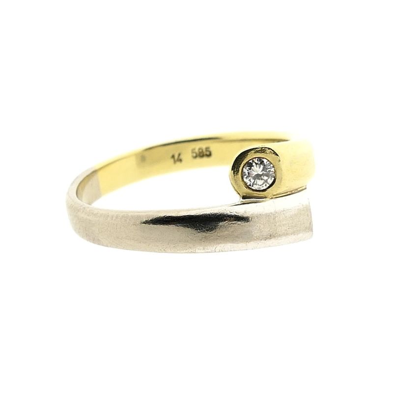 Image 7 of Two-tone gold Toi et moi ring with diamonds; 0.20 ct.