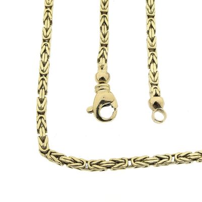 Image 1 of Gold square king link necklace | 64 cm