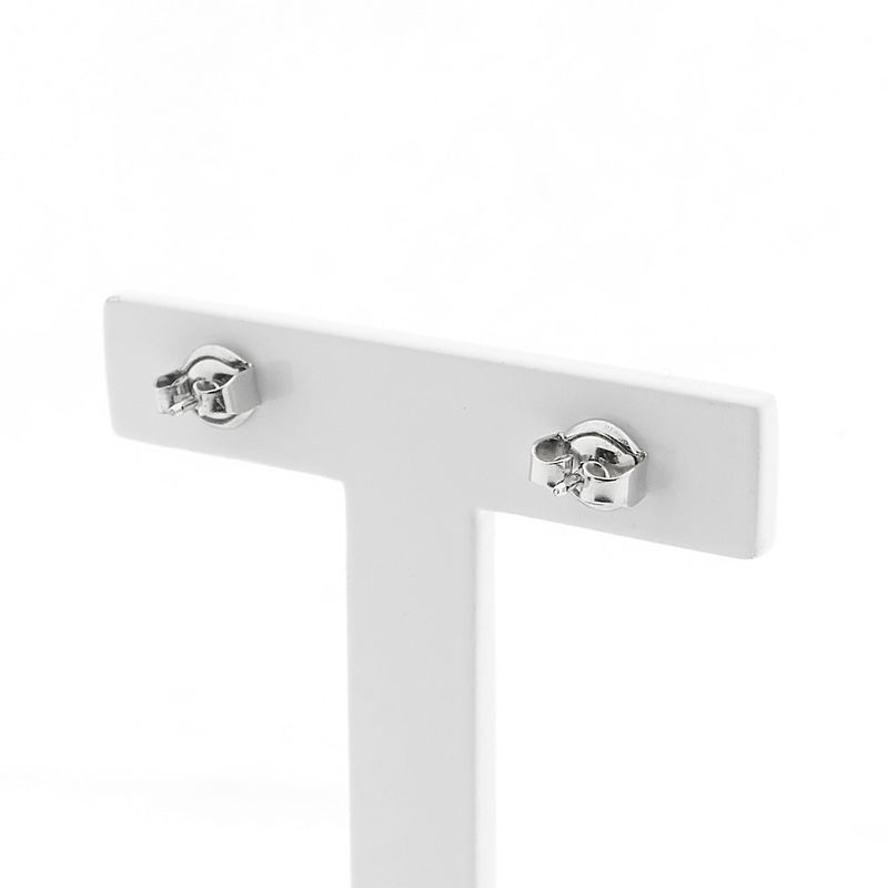 Image 4 of White gold stud earrings with diamond | 0.02 ct.