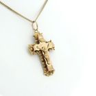 Image 7 of Antique gold pendant of a cross with corpus; INRI