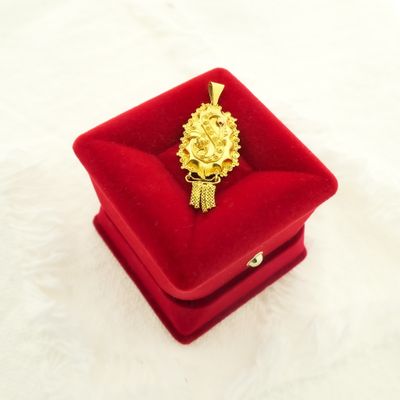 Image 2 of Antique gold pendant of a hat bell