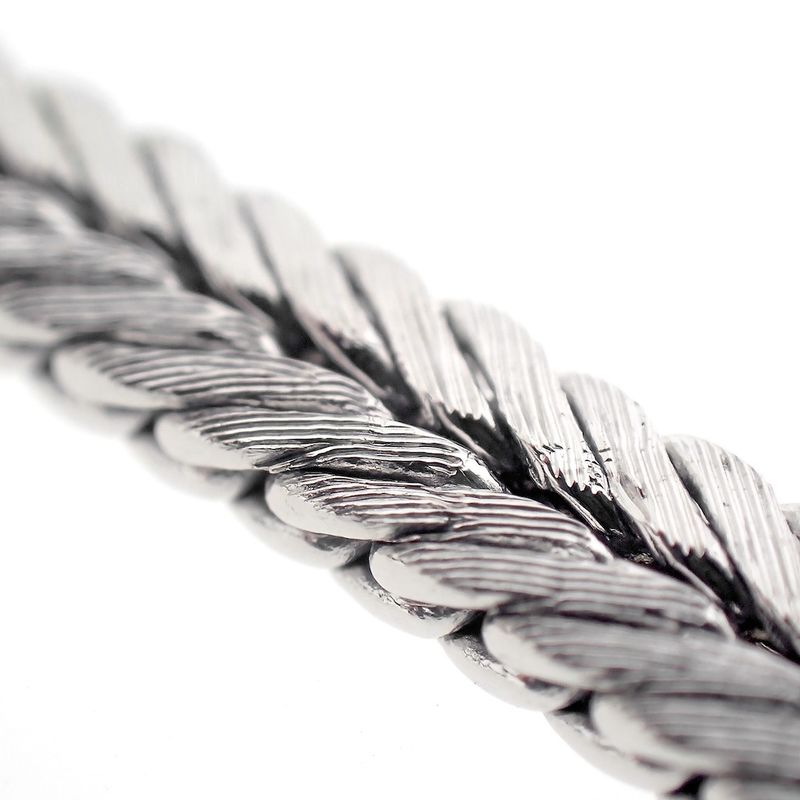 Image 4 of White gold herringbone link bracelet with diamonds; 0.42 ct.