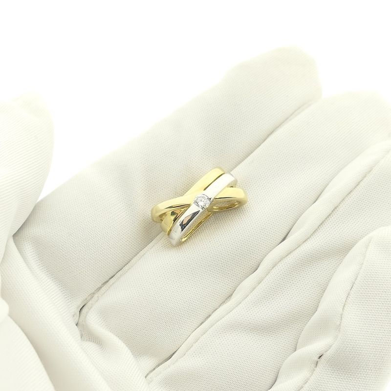 Image 8 of Two-tone gold pendant with diamond | 0.10 ct.