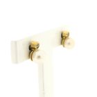 Image 2 of Gold stud earrings with pearl and zirconia