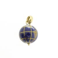 Gold globe pendant with enamel