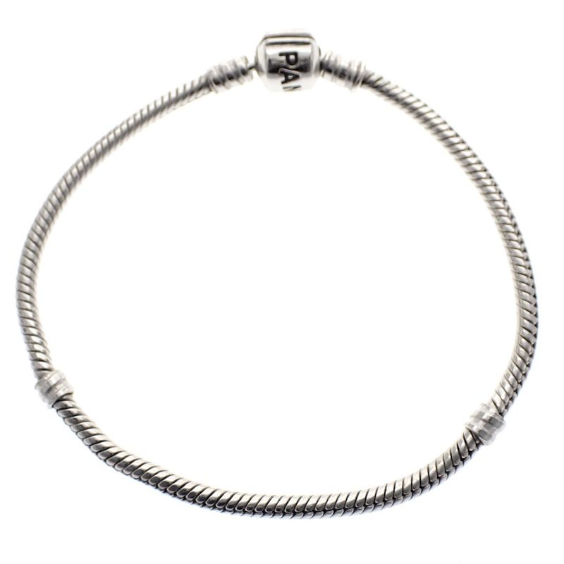Image 3 of Pandora bracelet; Silver; Snake Chain | 22 cm