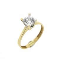 Gold solitaire ring with zirconia stone | Altinbas