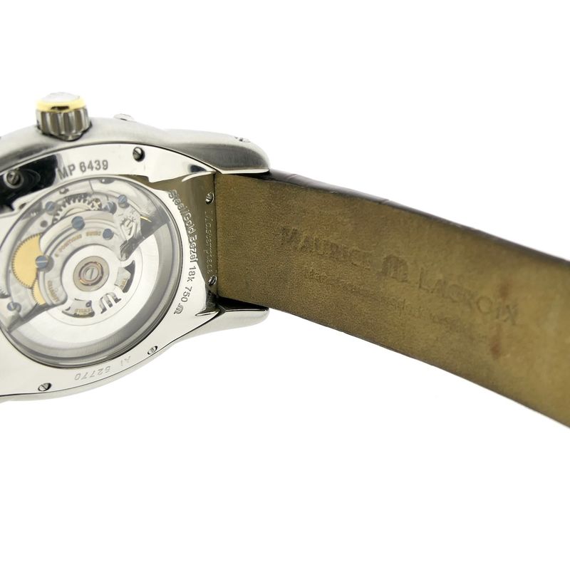 Image 12 of Maurice Lacroix Masterpiece 'Phase de Lune' Tonneau MP6439; Automatic gold/steel men's watch