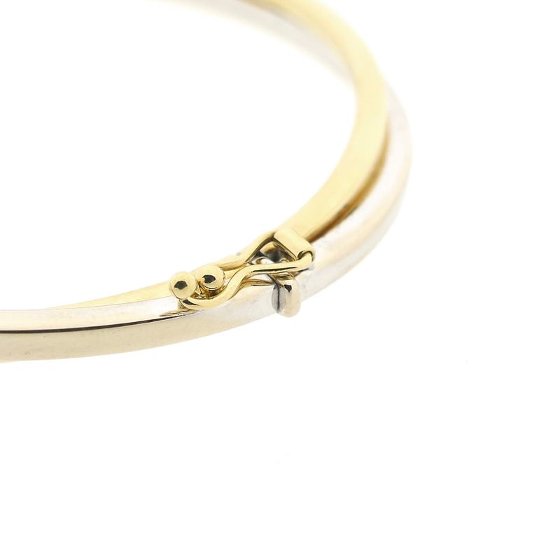 Image 4 of Two-tone gold slave bracelet; Size M/L