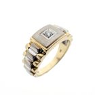 Image 1 of Bicolor Rolex president band ring with diamond | 0.10 ct.