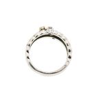 Image 5 of Bicolor Gold and Silver Ring with Zirconia; 14 Karat; Size 18