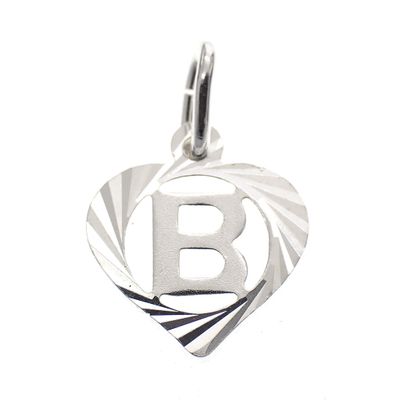 Image 1 of Silver charm; Letter B