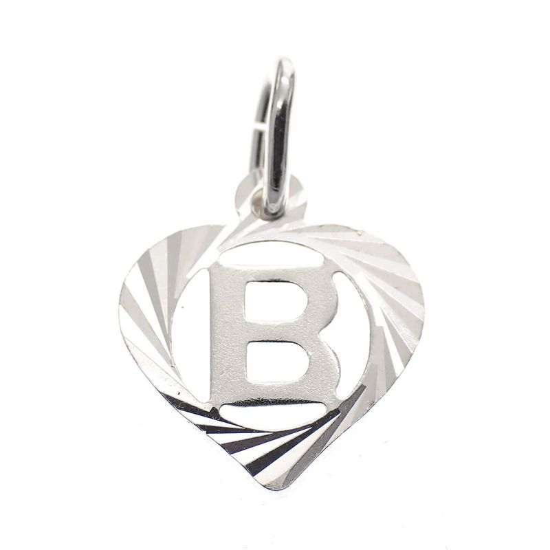 Image 1 of Silver charm; Letter B