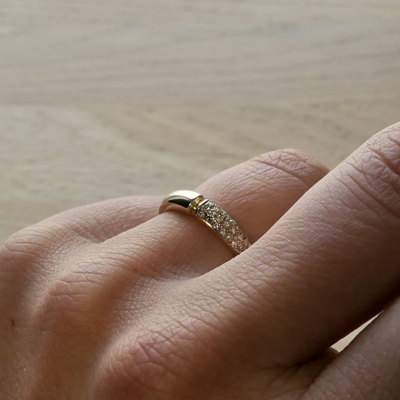 Image 7 of Gold ring with diamond; 0.20 ct.