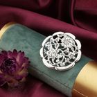 Image 2 of Large silver brooch | Floral design