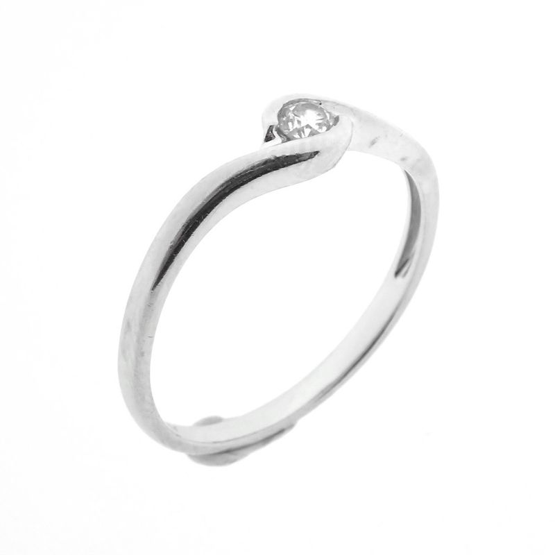 Image 1 of White gold solitaire ring with 0.18 ct diamond.