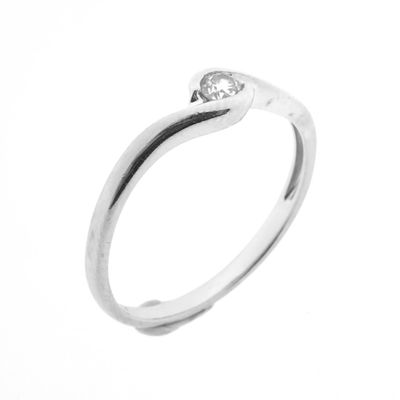 White gold solitaire ring with 0.18 ct diamond. Image 1 of White gold solitaire ring with 0.18 ct diamond.