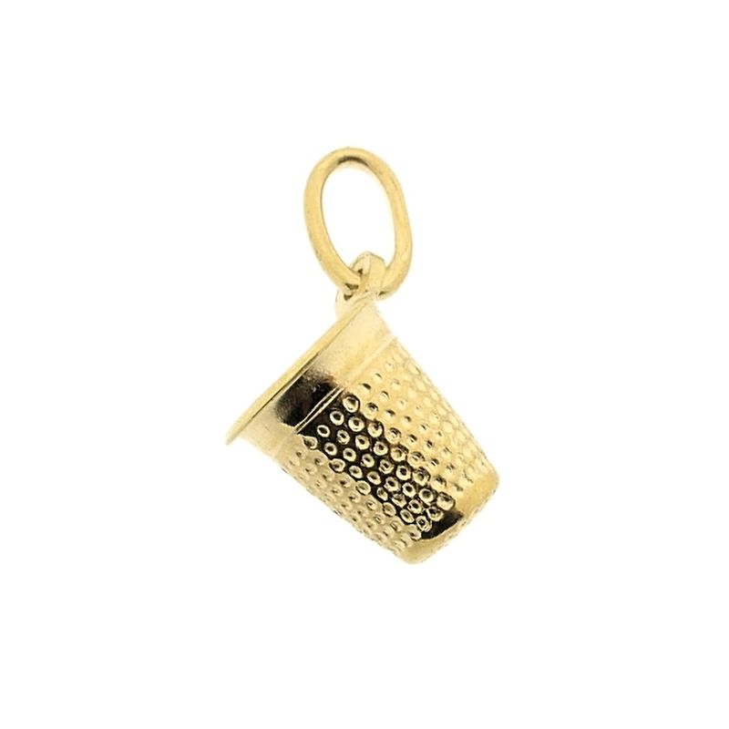Image 1 of Gold minimalist pendant of a thimble