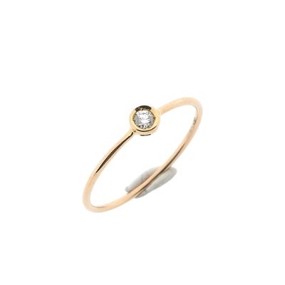 Image 1 of Rose gold solitaire ring with diamond; 0.07 ct.