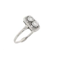 18-karat white gold art deco ring with diamonds | 0.22 ct.