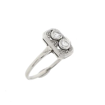 18-karat white gold art deco ring with diamonds | 0.22 ct. Image 1 of 18-karat white gold art deco ring with diamonds | 0.22 ct.