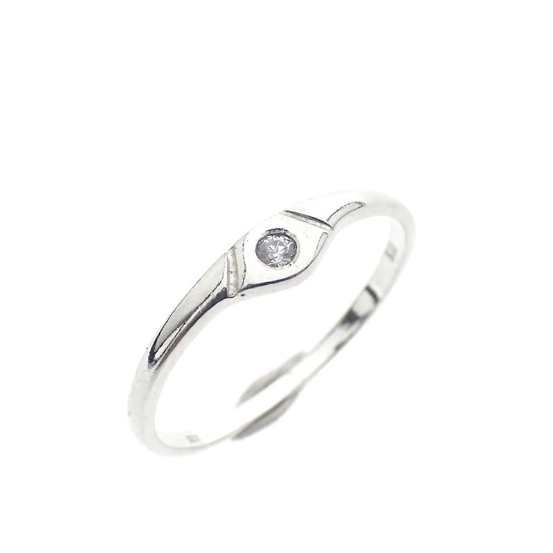 Image 1 of Silver ladies ring with zirconia