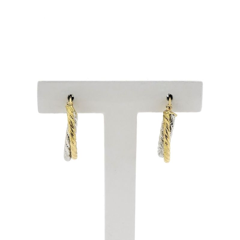 Image 3 of 18K Two-tone gold earrings | Ø 21 mm