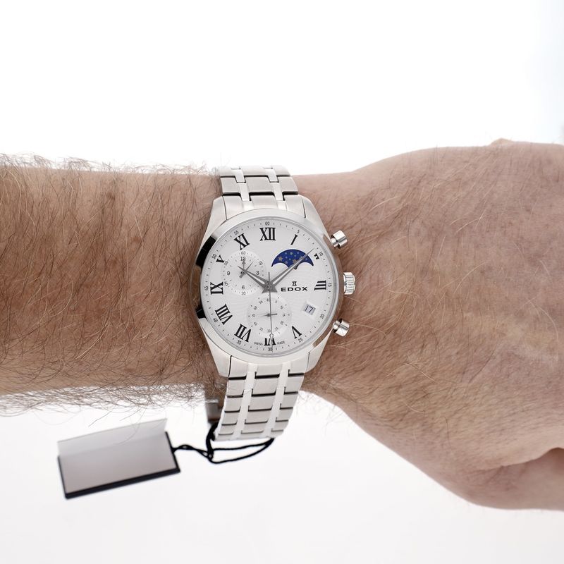 Image 14 of Edox Les Vauberts Moonphase Chronograph 40008-3M-AIN; Men's watch