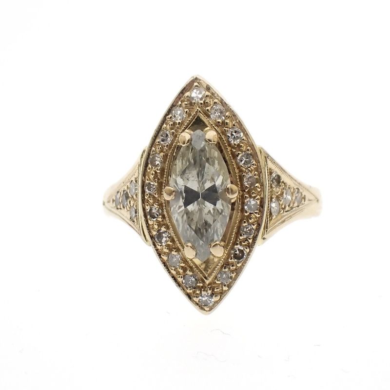 Image 5 of 18-karat vintage cocktail ring with diamonds | approx. 1.00 ct.