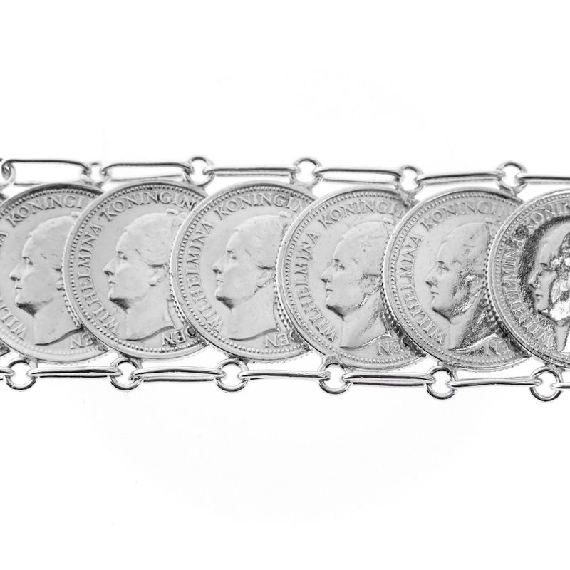 Image 4 of Silver Queen Wilhelmina coin bracelet | 17 cm
