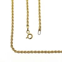 18K Gold Twisted Link Chain | 50cm